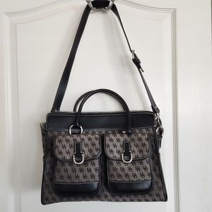 DOONEY & BOURKE Black Signature Canvas Business Work Laptop Tote bag handbag